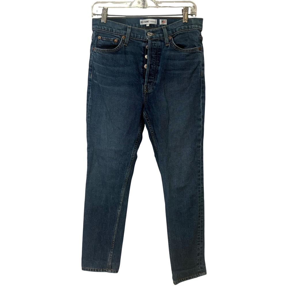 RE/DONE‎ Jeans Women 28 High Rise Mid 70s Wash Button Fly Straight Leg Denim